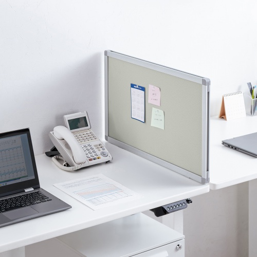 デスクトップパネル（デスクパーテーション・W676×H400・クロスタイプ・クランプ式・グレー）