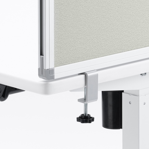 デスクトップパネル（デスクパーテーション・W676×H400・クロスタイプ・クランプ式・グレー）