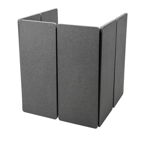 追加用パネル（パーティション・個人ブース・H1200・ファスナー連結・吸音効果・グレー)