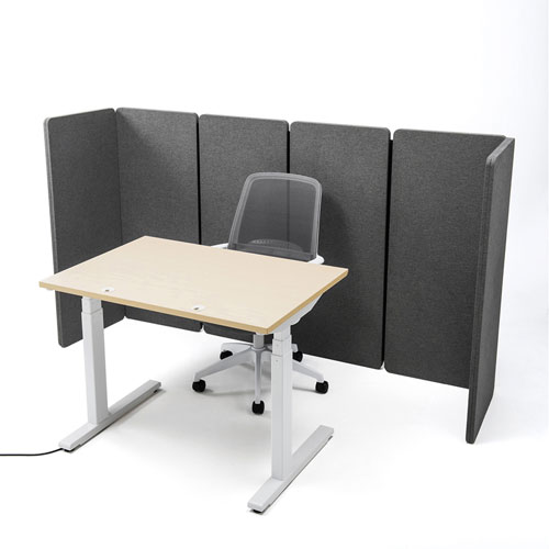 追加用パネル（パーティション・個人ブース・H1200・ファスナー連結・吸音効果・グレー)