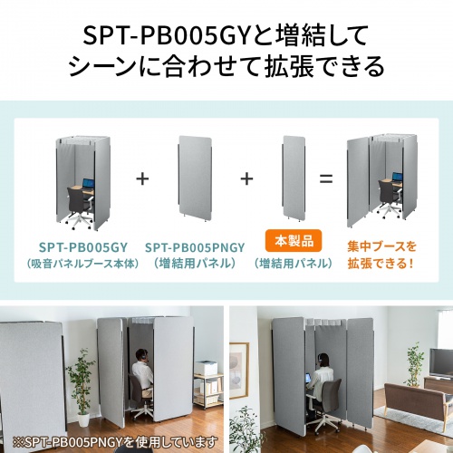 吸音パネル集中ブース用増結パネル（W600）SPT-PB006PNGY