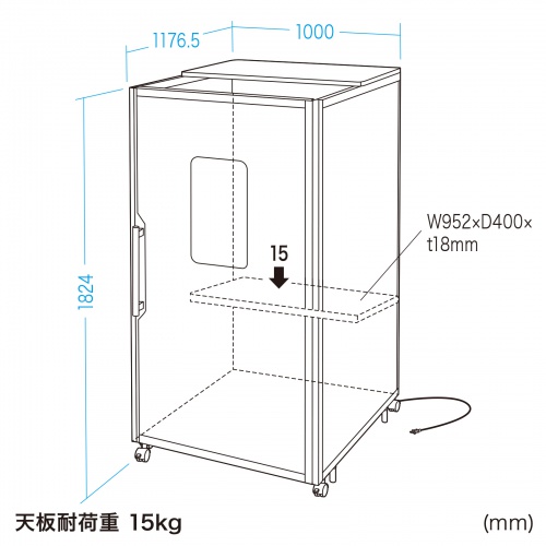 ワークブース（セミクローズ型・個室ブース・ボックス・自宅・WEB会議・吸音・グレー） SPT-PB007GY サンワサプライ
