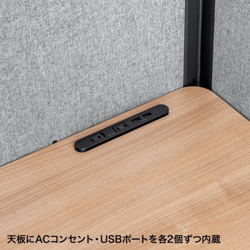 ワークブース（セミクローズ型・個室ブース・ボックス・自宅・WEB会議・吸音・グレー） SPT-PB007GY サンワサプライ