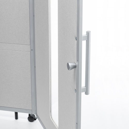 集中ブース（集中ボックス・セミクローズ型ワークブース・テレワークボックス・電話ブース・オフィス・WEB会議・個室・遮音・吸音・キャスター・デスク天板・タップ付き・ベージュ）