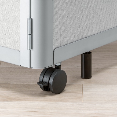 集中ブース（集中ボックス・セミクローズ型ワークブース・テレワークボックス・電話ブース・オフィス・WEB会議・個室・遮音・吸音・キャスター・デスク天板・タップ付き・ベージュ）