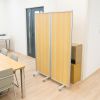 3連結パーティション（幅180cm・高さ180cm・木目タイプ・間仕切り・目隠し・ミーティング・会議室・キャスター）