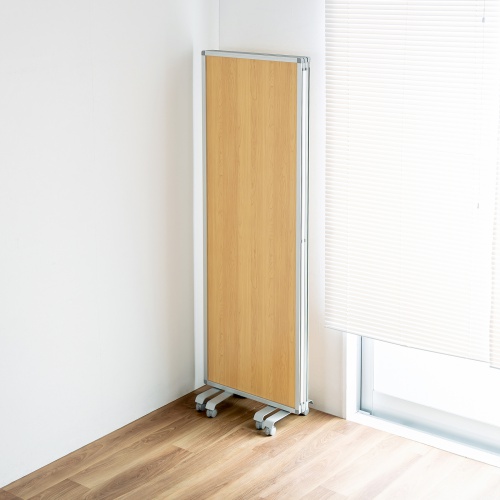 3連結パーティション（幅180cm・高さ180cm・木目タイプ・間仕切り・目隠し・ミーティング・会議室・キャスター）