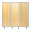 3連結パーティション（幅180cm・高さ180cm・木目タイプ・間仕切り・目隠し・ミーティング・会議室・キャスター）