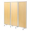 3連結パーティション（幅180cm・高さ180cm・木目タイプ・間仕切り・目隠し・ミーティング・会議室・キャスター）
