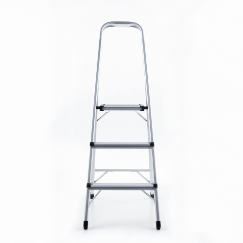脚立（踏み台・アルミフレーム・折りたたみ・滑り止め付き・持ち手付き・手すり付き・3段・耐荷重150kg）
