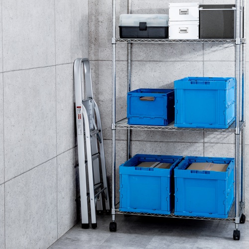 脚立（踏み台・アルミフレーム・折りたたみ・滑り止め付き・持ち手付き・手すり付き・3段・耐荷重150kg）