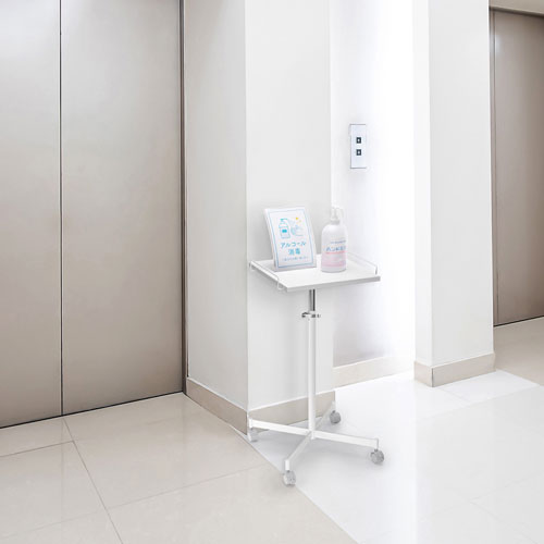 マルチスタンド（WEB会議カメラ台・プロジェクター台・電話台・消毒液台・高さ調整機能・コンパクト・キャスター付き）STN-MT002