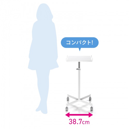 マルチスタンド（WEB会議カメラ台・プロジェクター台・電話台・消毒液台・高さ調整機能・コンパクト・キャスター付き）STN-MT002
