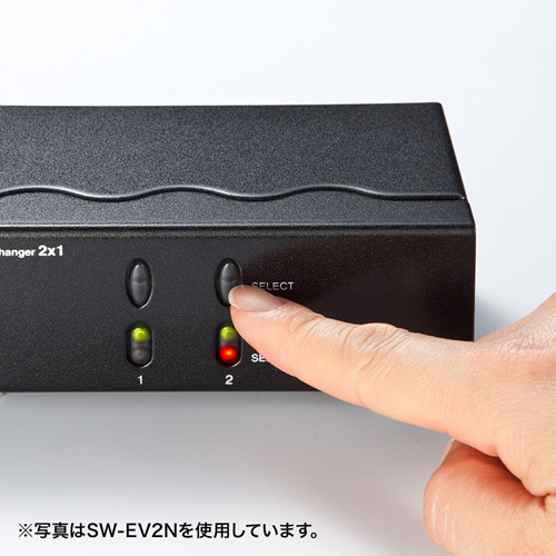 ディスプレイ切替器（モニター・DVI・24pin対応・電子式スイッチ方式・2回路） SW-EDV2N サンワサプライ