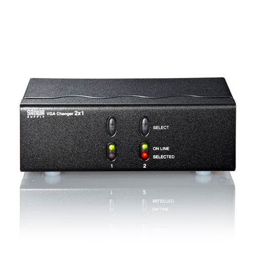 切替器（ディスプレイ・2台・VGA・パソコン・電子式スイッチ・高解像度）SW-EV2N2 サンワサプライ