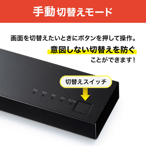 HDMI切替器（4台・フルHD・1080p・映像・自動切換・手動切替・パソコン・ゲーム）SW-HD41L サンワサプライ