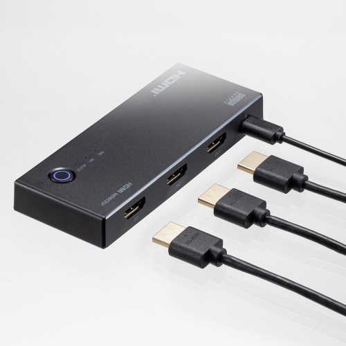 HDMI切替器（2入力1出力・4K/60Hz対応・HDR・HDCP2.3対応・リモコン付き・自動切替・本体ボタン操作・Type-C給電・テレビ・モニター・ゲーム機向け）