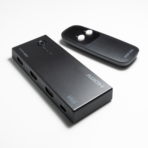 HDMI切替器（2入力1出力・4K/60Hz対応・HDR・HDCP2.3対応・リモコン付き・自動切替・本体ボタン操作・Type-C給電・テレビ・モニター・ゲーム機向け）