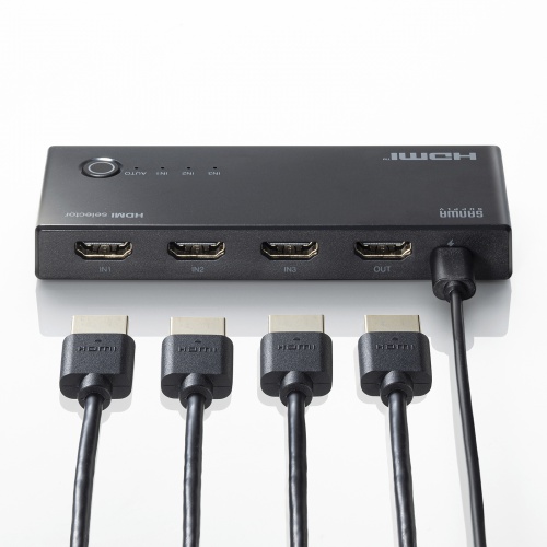 HDMI切替器（3入力1出力・4K/60Hz対応・HDR・HDCP2.3対応・リモコン付き・自動切替・本体ボタン操作・Type-C給電・テレビ・モニター・ゲーム機向け）