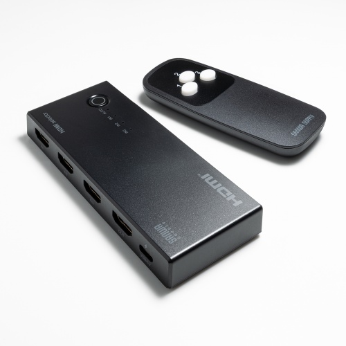 HDMI切替器（3入力1出力・4K/60Hz対応・HDR・HDCP2.3対応・リモコン付き・自動切替・本体ボタン操作・Type-C給電・テレビ・モニター・ゲーム機向け）