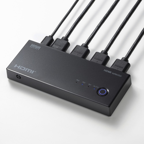 HDMI切替器（3入力1出力・4K/60Hz対応・HDR・HDCP2.3対応・リモコン付き・自動切替・本体ボタン操作・Type-C給電・テレビ・モニター・ゲーム機向け）