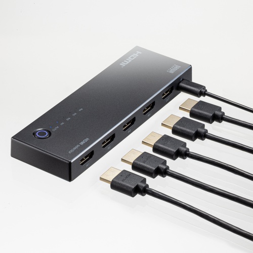 HDMI切替器（4入力1出力・4K/60Hz対応・HDR・HDCP2.3対応・リモコン付き・自動切替・本体ボタン操作・Type-C給電・テレビ・モニター・ゲーム機向け）