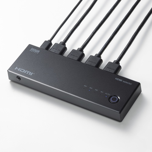 HDMI切替器（4入力1出力・4K/60Hz対応・HDR・HDCP2.3対応・リモコン付き・自動切替・本体ボタン操作・Type-C給電・テレビ・モニター・ゲーム機向け）