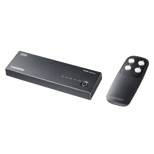 HDMI切替器（4入力1出力・4K/60Hz対応・HDR・HDCP2.3対応・リモコン付き・自動切替・本体ボタン操作・Type-C給電・テレビ・モニター・ゲーム機向け）