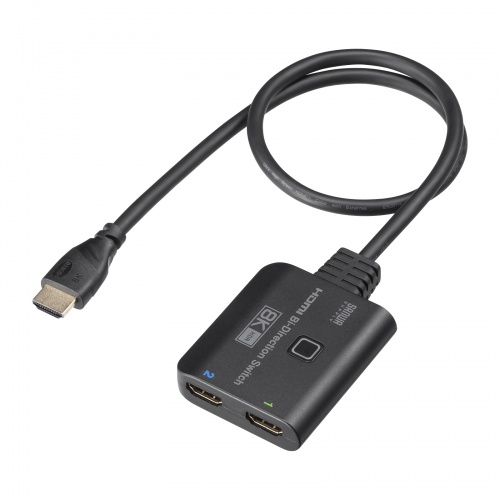 HDMI切替器（双方向・ケーブル一体型・2入力1出力・1入力2出力・8K/60Hz・4K/120Hz・HDMIセレクター） SW-HDR8K21BD サンワサプライ