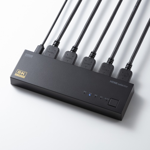 HDMI切替器（8K対応・4入力・1出力・8K/60Hz・4K/120Hz対応・自動切替・手動切替・HDMIセレクター） SW-HDR8K41L サンワサプライ