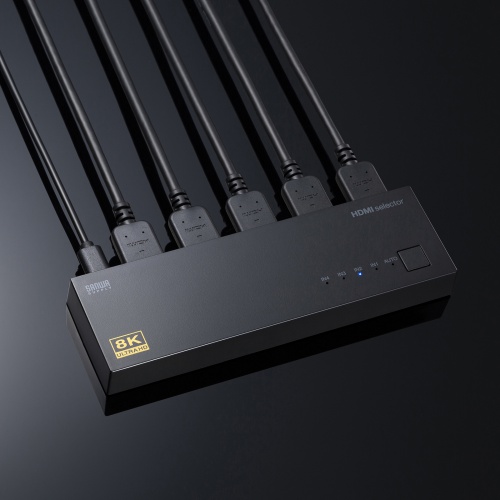 HDMI切替器（8K対応・4入力・1出力・8K/60Hz・4K/120Hz対応・自動切替・手動切替・HDMIセレクター） SW-HDR8K41L サンワサプライ
