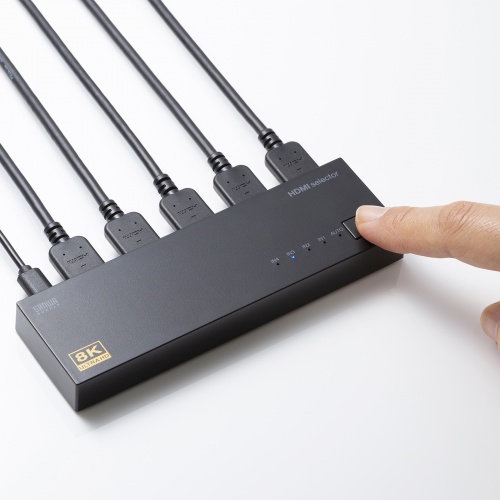HDMI切替器（8K対応・4入力・1出力・8K/60Hz・4K/120Hz対応・自動切替・手動切替・HDMIセレクター） SW-HDR8K41L サンワサプライ