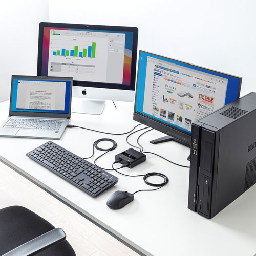 パソコン切替器（キーボード・マウス用・3：1・USB接続） SW-KM3UU サンワサプライ