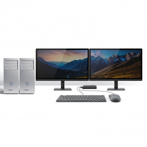 HDMIパソコン切替器（デュアルディスプレイ・2画面同時出力・4K対応・エミュレーション非搭載・2:1）