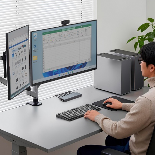 HDMIパソコン切替器（デュアルディスプレイ・2画面同時出力・4K対応・エミュレーション非搭載・2:1）