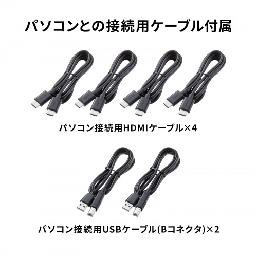 HDMIパソコン切替器（デュアルディスプレイ・2画面同時出力・4K対応・エミュレーション非搭載・2:1）