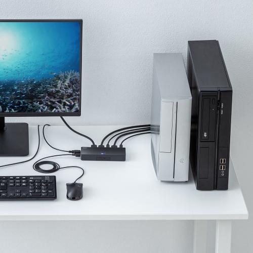 パソコン自動切替器（DisplayPort対応・2:1・4K/60Hz・エミュレーション非搭載・マウス・キーボード）