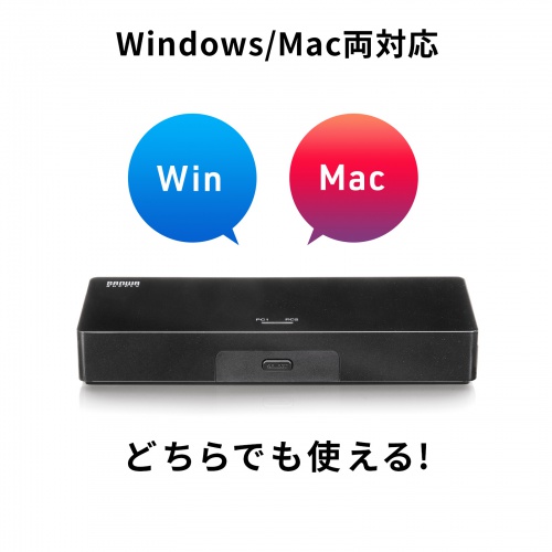 パソコン自動切替器（DisplayPort対応・2:1・4K/60Hz・エミュレーション非搭載・マウス・キーボード）