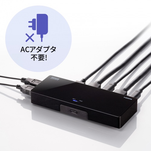 HDMIパソコン切替器（4K対応・エミュレーション非搭載・2：1） SW-KVM2HUUS サンワサプライ