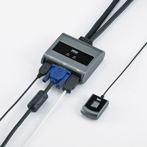 パソコン切替器（VGA・USB対応・2:1・エミュレーション非搭載・手元スイッチ付き） SW-KVM2UUSN2 サンワサプライ