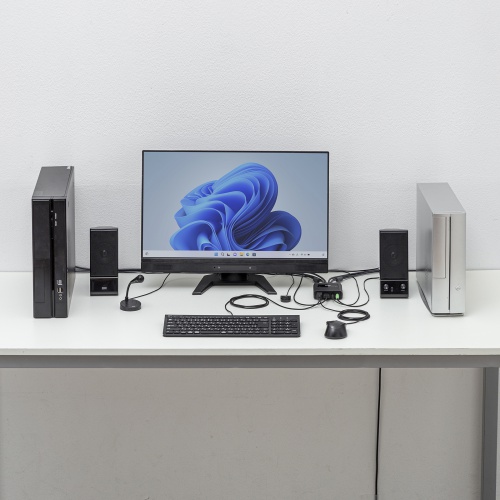 パソコン自動切替器（2:1・自動切替・KVM・手元スイッチ付き) SW-KVM2WHU サンワサプライ