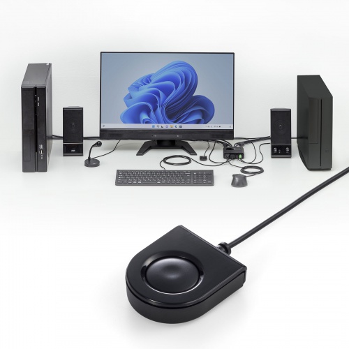 パソコン自動切替器（2:1・自動切替・KVM・手元スイッチ付き) SW-KVM2WHU サンワサプライ