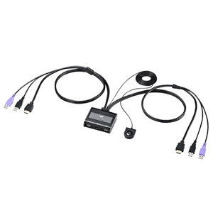 【訳あり 新品】HDMI切替器(2:1・自動切替・手元スイッチ付き) SW-KVM2WHU サンワサプライ ※箱にキズ、汚れあり