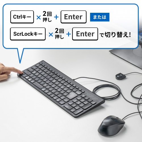 HDMI切替器(2:1・自動切替・手元スイッチ付き) SW-KVM2WHU サンワサプライ