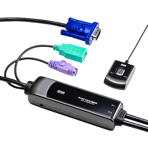 手元スイッチ付きパソコン自動切替器（2：1）