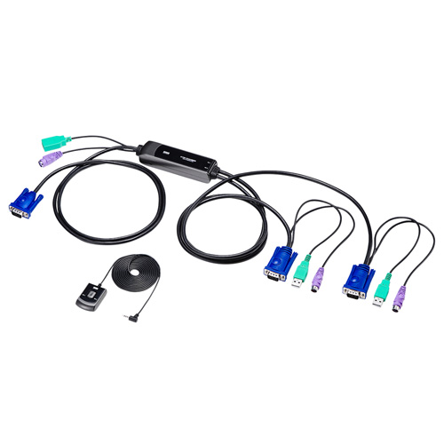 手元スイッチ付きパソコン自動切替器（2：1）