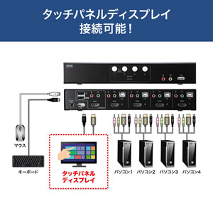 パソコン自動切替器(HDMIディスプレイ対応・4:1) SW-KVM4HHC サンワサプライ
