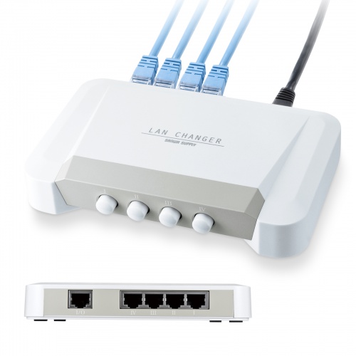 LAN切替器（4回路・スイッチ・手動・ネットワーク）SW-LAN41