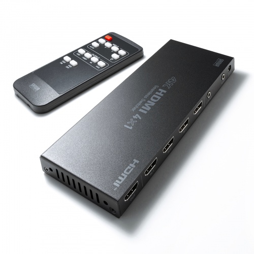 HDMI切替器（4入力1出力・シームレス切替・リモコン付・4K30Hz・手動・自動切替対応）