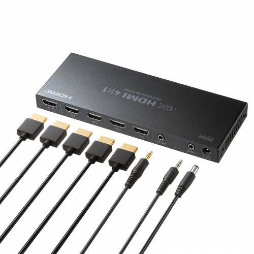 HDMI切替器（4入力1出力・シームレス切替・リモコン付・4K30Hz・手動・自動切替対応）